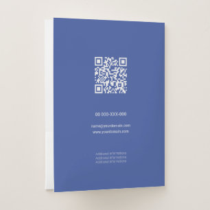 Kind Blue Tone Flat Shapes Qr Code Pocket Folder