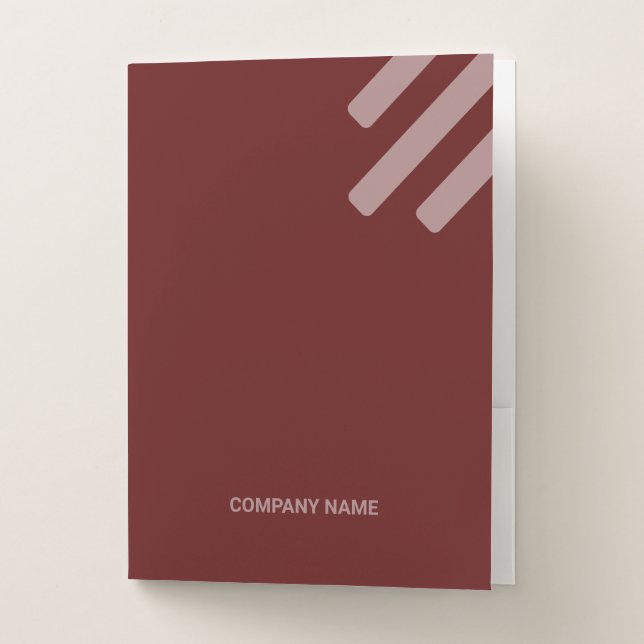 Kind Bordeaux Tone Flat Shapes Qr Code Pocket Folder (Front)