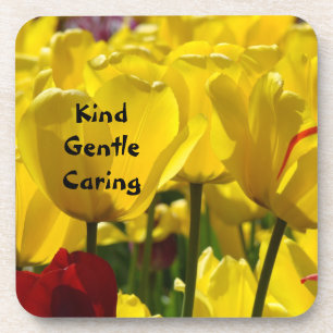 Kind Gentle Caring Nurses week gifts Coaster Tulip