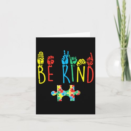 Kind Hand Sign Language Autism Awareness Asl Mom P Card