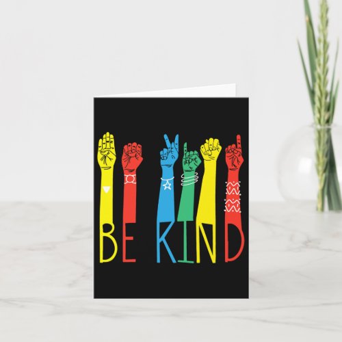 Kind Hand Sign Language Puzzle Autism Awareness As Card