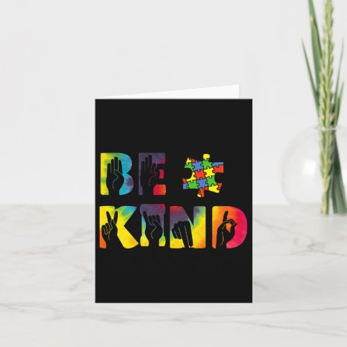 Kind Hand Sign Language Puzzle Autism Awareness As Card