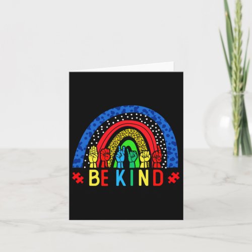 Kind Hand Sign Language Puzzle Autism Awareness As Card