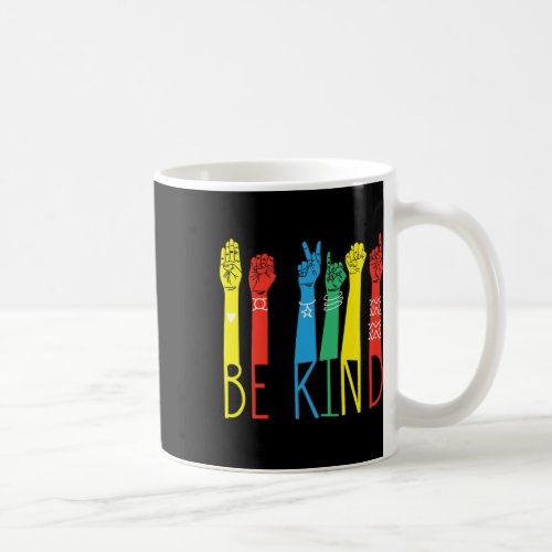 Kind Hand Sign Language Puzzle Autism Awareness As Coffee Mug