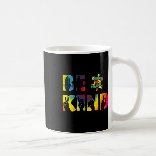 Kind Hand Sign Language Puzzle Autism Awareness As Coffee Mug