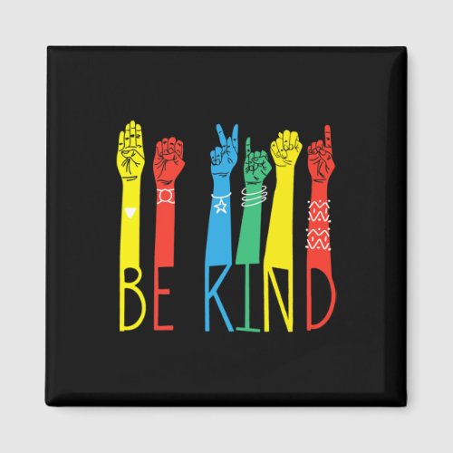 Kind Hand Sign Language Puzzle Autism Awareness As Magnet