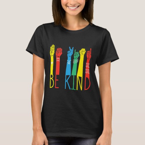 Kind Hand Sign Language Puzzle Autism Awareness As T_Shirt