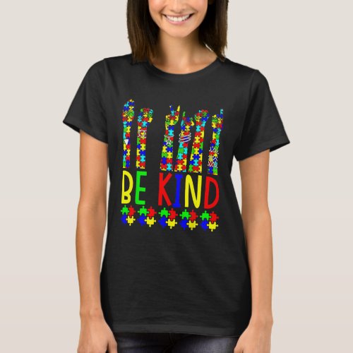 Kind Hand Sign Language Puzzle Autism Awareness As T_Shirt