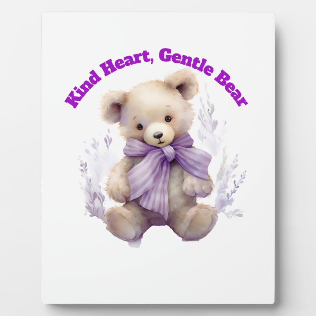  Kind Heart Gentle Bear Plaque - Cute Bear Design (Front)