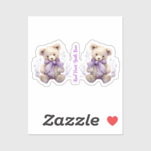 Kind Heart Gentle Bear Stickers - Cute Bear Design