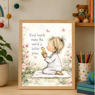 Kind Hearts Make World Better Together Poster
