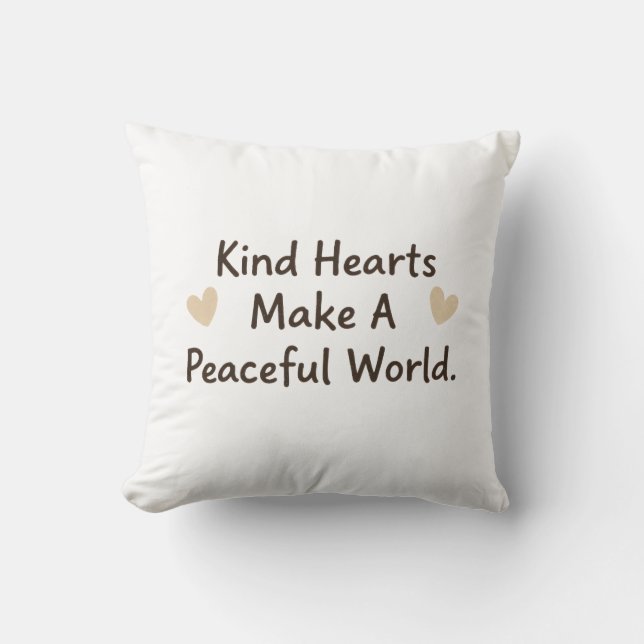 Kind Hearts Throw Pillow (Front)