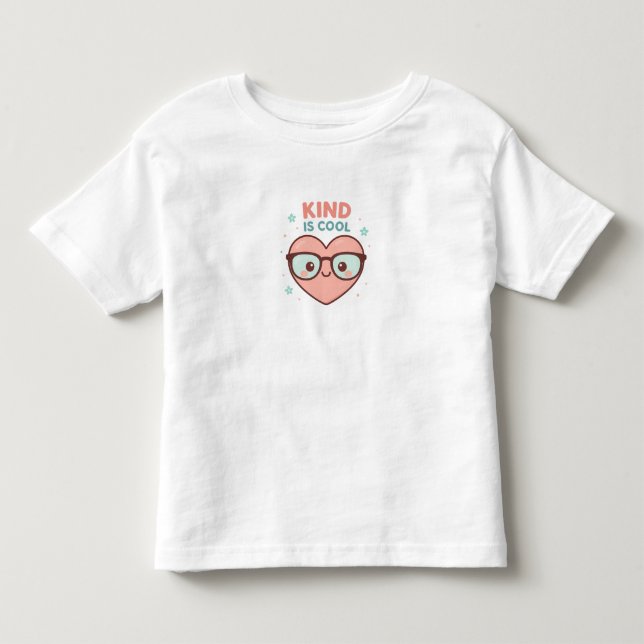 Kind Is Cool Heart – Cute Toddler Girl T-Shirt (Front)