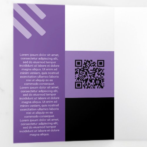 Kind Lilac Squared Off Qr Codes Tri_Fold Card