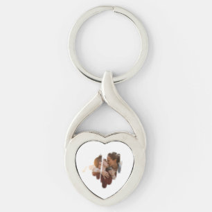 Kind Monochrome Graffiti Heart Keychain
