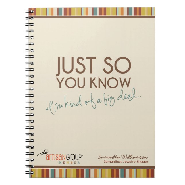 'Kind of a Big Deal' Notebook (TAG Members) (Front)