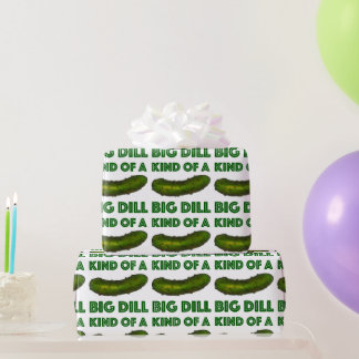 Kind of a Big Dill (Deal) Green Sour Pickle Foodie Wrapping Paper