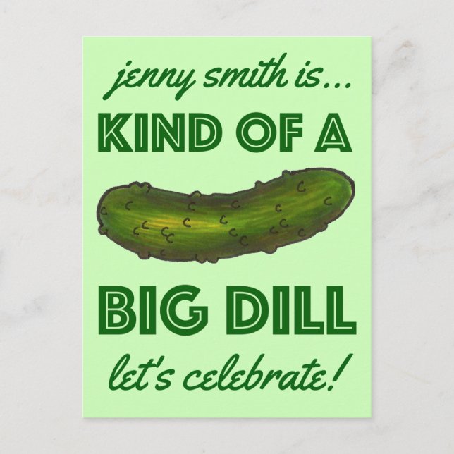 Kind of a Big Dill Pickle Party Invitation Postcard (Front)