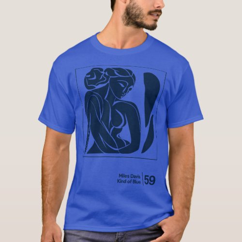Kind of Blue Minimalist Graphic Artwork Design 1 T_Shirt