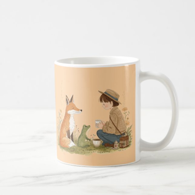 Kind_Ones Morning Mug – Fox & Frog Whimsical Art (Right)