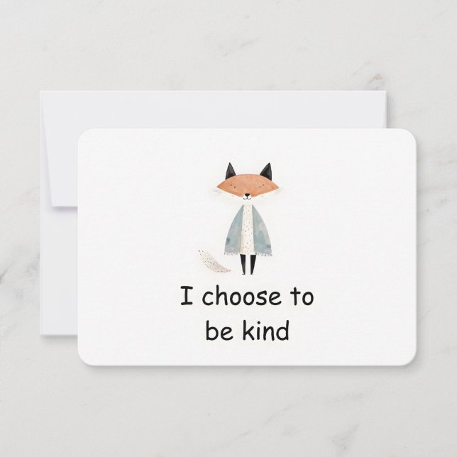 Kind Red Fox Woodland Animal Affirmation Card (Front)