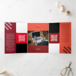Kind Red Squared Off Qr Codes Tri-Fold Card