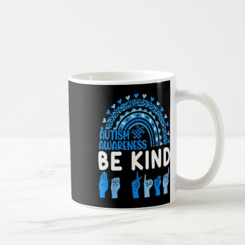 Kind Sign Language Asl Puzzle Rainbow Autism Aware Coffee Mug