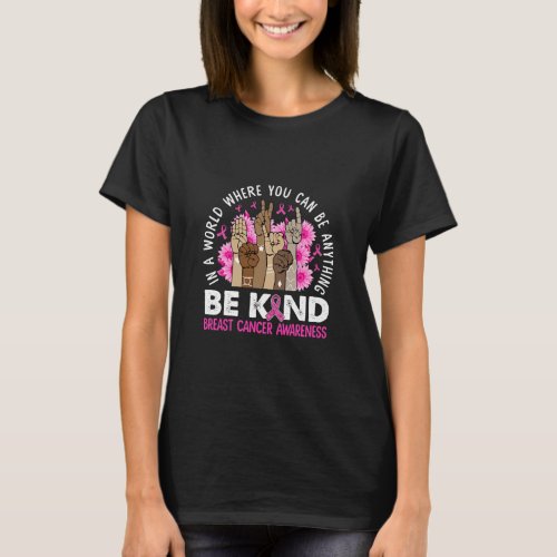 Kind Sign Language Breast Cancer Awareness Tee In
