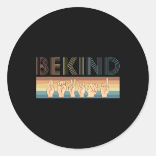 Kind Sign Language Deaf 1  Classic Round Sticker