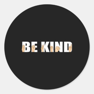 Kind Sign Language Deaf  Classic Round Sticker