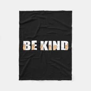 Kind Sign Language Deaf Fleece Blanket