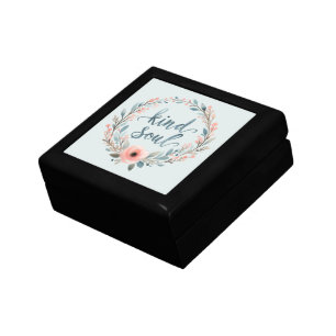 Kind Soul Floral Wreath Watercolor Quote Gift Box