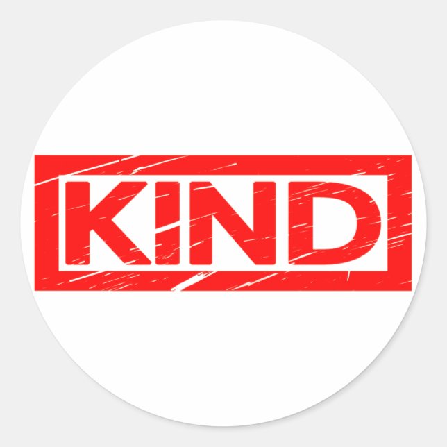 Kind Stamp Classic Round Sticker (Front)