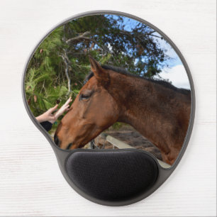 "Kind Touch: Bonding with a Gentle Brown Horse" Gel Mouse Pad