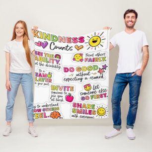 Kind Vibes Kindness Counts Fleece Blanket
