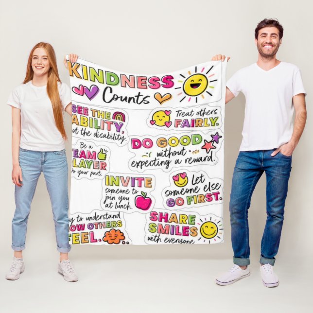 Kind Vibes Kindness Counts Fleece Blanket  (In Situ)
