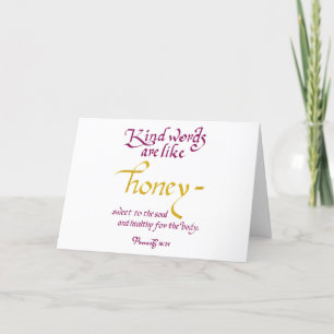 Kind Words Are Like Honey Proverbs Scripture Thank You Card