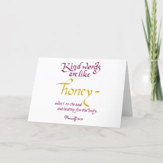 Kind Words Are Like Honey Proverbs Scripture Thank You Card