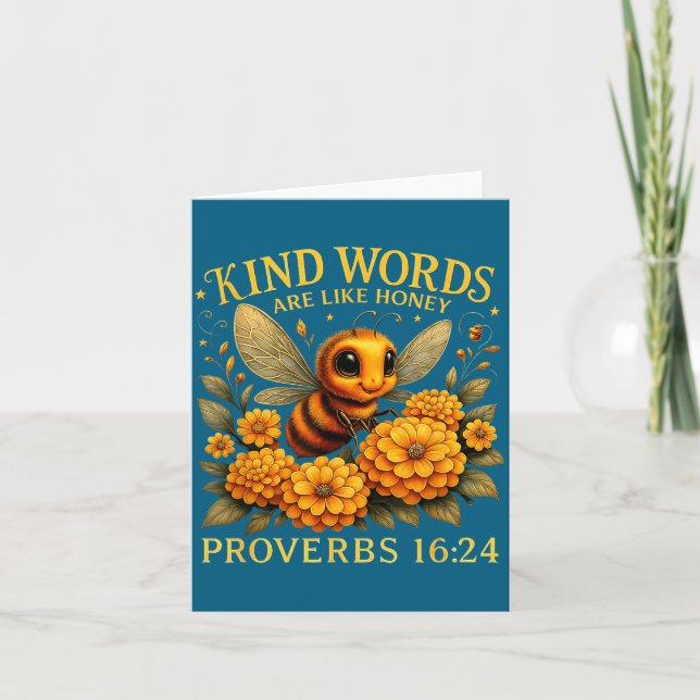 Kind Words Like Honey Christian Card (Front)