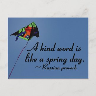 Kind words to brighten a day postcard