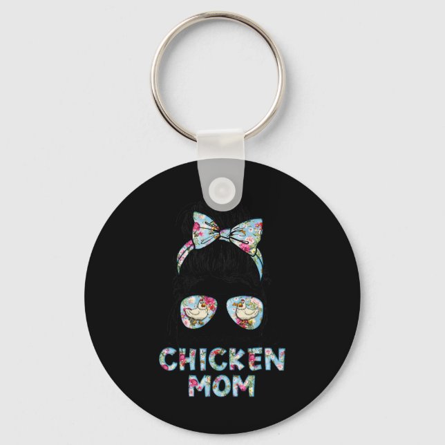 Kinda Busy Being A Chicken Mom New Mom Mother's Da Keychain (Front)