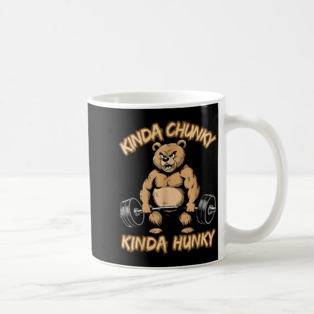 Kinda Chunky Kinda Hunky Funny Gym Fitness Werlift Coffee Mug (Right)