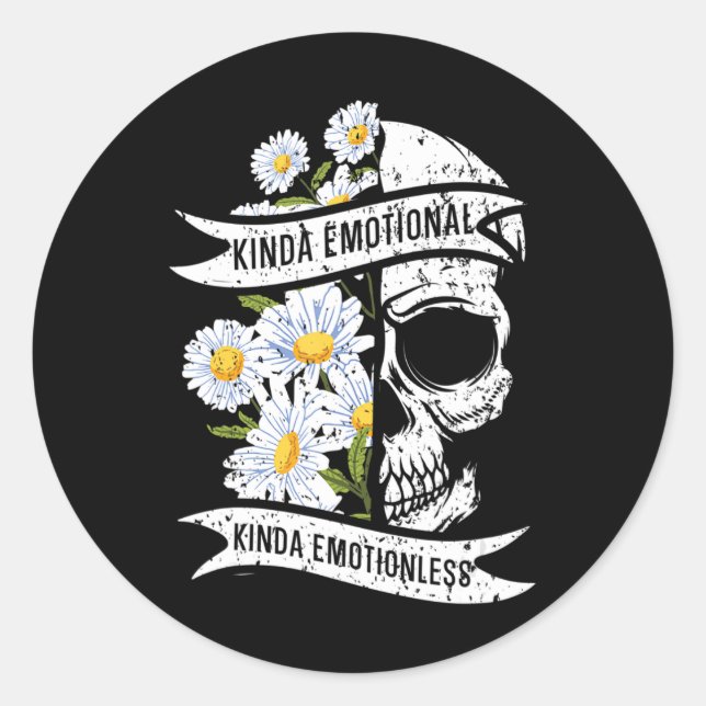 Kinda Emotional Kinda Emotionless Mental Health  Classic Round Sticker (Front)