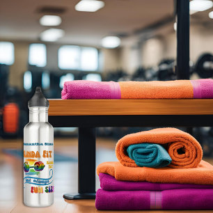 Kinda Fit Foodie Funny Rainbow Steel Water Bottle