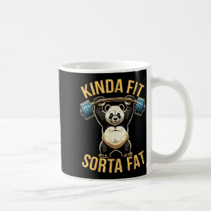 Kinda Fit Sorta Fat Funny Gym Panda Weightlifting Coffee Mug