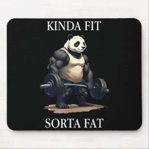 Kinda fit sorta fat funny gym panda weightlifting mouse pad
