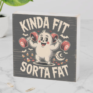 Kinda Fit Sorta Fat Wooden Box Sign