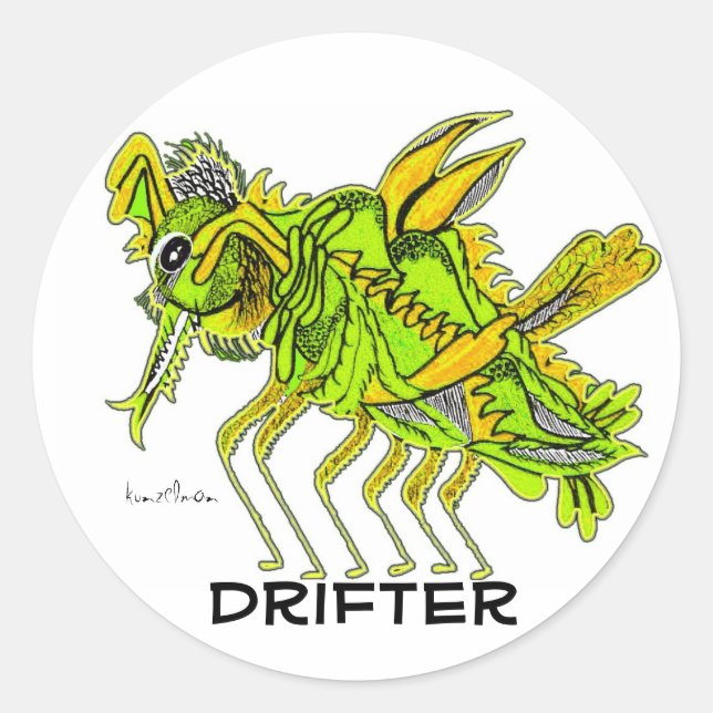 KINDA' LIKE A DRIFTER CLASSIC ROUND STICKER (Front)