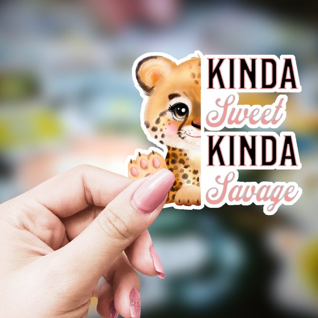 Kinda Sweet Kinda Savage Cute Leopard Sticker (Creator Uploaded)