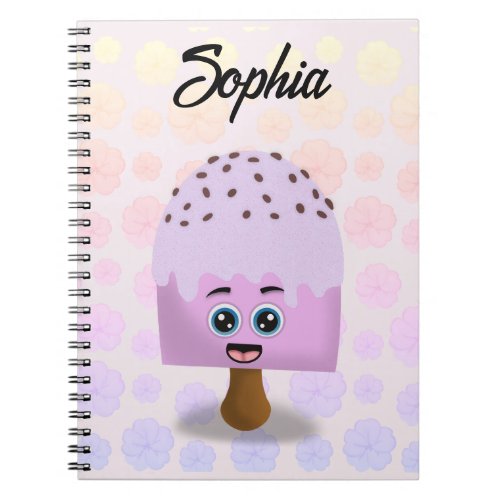 Kinder Blume niedliches Eis am Stiel Notebook